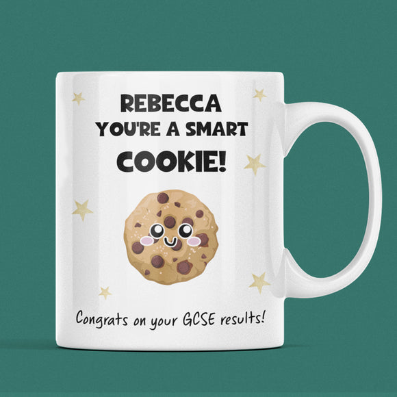 Personalised GCSE Results Mug, Smart Cookie Congratulations Gift, Exam Results Mug, Funny GCSE Present, Congrats Personalised Mug for GCSE