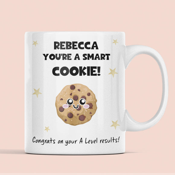 Personalised A-Level Results Mug, Smart Cookie Congratulations Gift, Exam Results Mug, Funny A Level Present, Congrats Personalised Mug