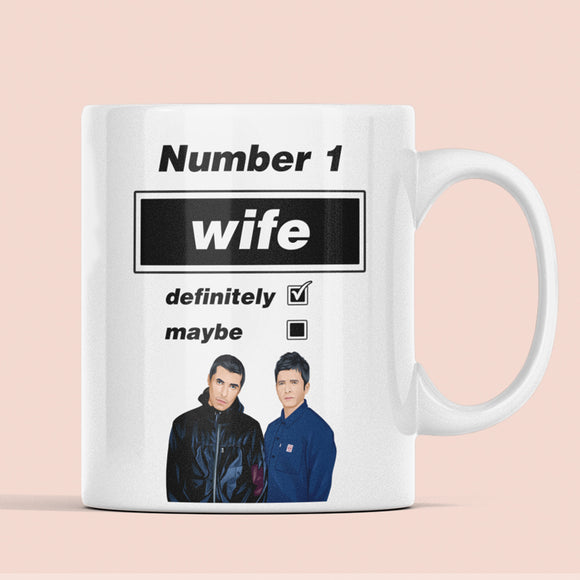 Funny Oasis Fan Mug for Wife, Number 1 Wife Definitely Maybe Mug, Oasis Music Fan Gift for Her, Wife Oasis Birthday Mug, Oasis Gift for Wife