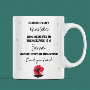 Personalised Karate Sensei Thank You Mug, Martial Arts Coach Gift, Karate Dojo Appreciation Present, End of Year Gift for Karate Teacher
