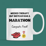 Marathon Runner Therapy Mug, 26.2 Mile Gift, Funny Marathon Finisher Present, Running Achievement Mug, UK Running Mug Gift, 2025 Marathon