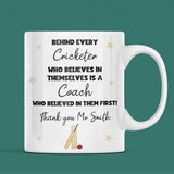 Personalised Thank You Cricket Coach Mug, End Of Year Thank You Gift for Cricket Teacher, From Cricket Student Cup, Cricket Coach Christmas