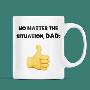 Funny Dad Thumbs Up Mug, Funny Dad Mug, Funny Joke Gift for Dad, Fathers Day Gift for Dad, Dad Birthday Gift, Funny Cheap Fathers Day Gift