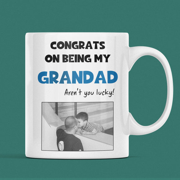 Funny Grandad Father’s Day Mug, Congrats on Being My Grandad, Grandad Gift from Grandchild, New Grandad Present, Grandpa Mug Father's Day