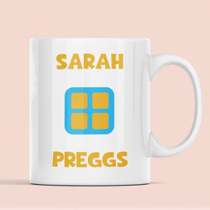 Funny Personalised Preggs Pastry Pregnancy Mug, Funny Mum To Be Mug, Cute Baby Shower Gift, Congratulations Pregnancy, Funny Maternity Leave