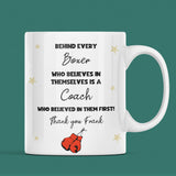 Personalised Boxing Thank You Mug, Behind Every Boxer Mug, Coach Thank You Gift, Boxing Trainer End of Season Gift, Custom Fighter Coach Mug