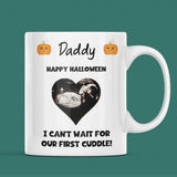 Personalised Halloween Daddy Mug, Baby Scan Photo Gift, First Halloween Baby Bump Mug, Pregnancy Reveal to Dad, Daddy-to-Be Halloween Gift