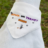 Personalised Stick or Treat Funny Halloween Dog Bandana, Cute Pumpkin Dog Outfit, Funny Halloween Dog Costume, Halloween Pet Accessory