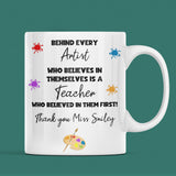 Personalised Thank You Art Teacher Mug, End Of Year Thank You Art, From Art Student Cup, Art Teacher Christmas, Art Class Gift for Teacher