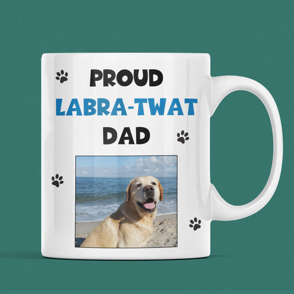Personalised Labrador Dad Mug, Funny Dog Dad Gift, Father’s Day Present from Dog, Labrador Owner Mug, Naughty Pup Labratwat Labrador Joke