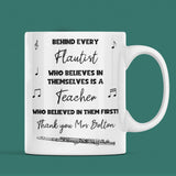 Personalised Thank You Flute Teacher Mug, End Of Year Thank You Flute Teacher, From Flute Student Gift, Flute Teacher Christmas Present