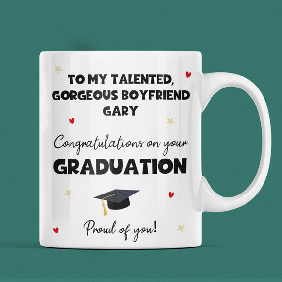 Personalised Boyfriend Graduation Mug, Personalised Graduation Gift, University Graduate Gift, 2025 Graduation Gift, Boyfriend Graduation