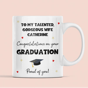 Personalised Wife Graduation Mug, Personalised Grad Gift, University Graduate Gift, 2025 Graduate, Personalised Graduation Gift for Wife