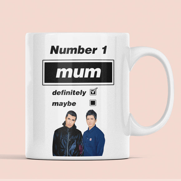 Funny Oasis Fan Mug for Mum, Number 1 Mum Definitely Maybe Mug, Oasis Music Fan Gift for Her, Mum Oasis Birthday Mug, Oasis Mum Present