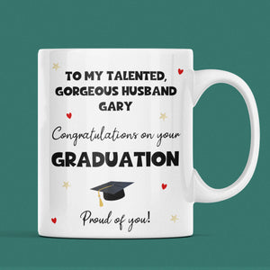 Personalised Husband Graduation Mug, Personalised Graduation Gift, University Graduate Gift, 2025 Graduation Gift, Husband Graduation Gift