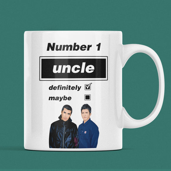 Funny Oasis Fan Mug for Uncle, Number 1 Uncle Definitely Maybe Mug, Oasis Music Fan Gift for Uncle, Best Uncle Oasis Birthday Present