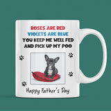 Personalised Dog Dad Mug, Funny Father’s Day Gift from Dog, Custom Dog Fathers Day Photo Mug, Roses Are Red Poo Poem, Dog Lover Gift for Him