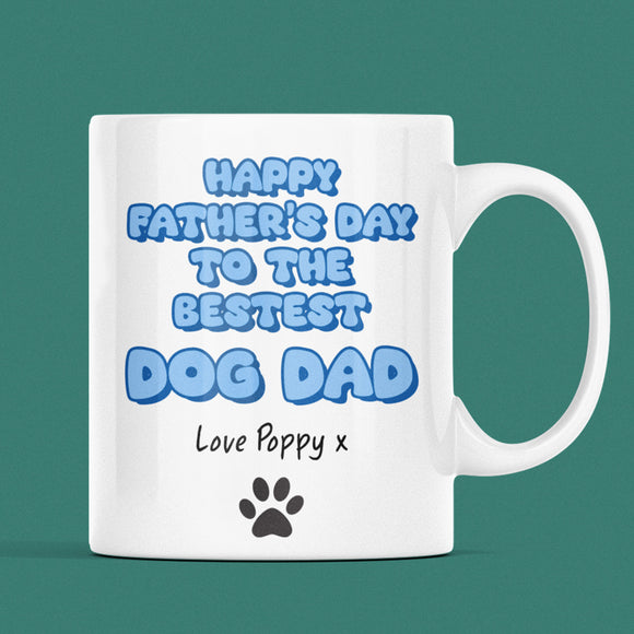 Cute Personalised Dog Dad Father's Day Mug, Gift for Dog Dad, Father's Day Dog Dad Gift, Furbaby Dad Gift, Dog Dad Era Gift