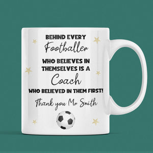 Personalised Thank You Football Coach Mug, End Of Year Thank You Gift for Football Teacher, From Football Student, Football Coach Gift