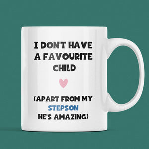Funny Favourite Step Son Mug, Mother's Day Step Mum, Adopted Mum, Step-Mum Gift, From Step-Son, Funny Step-Dad Gift, For Step-Mum