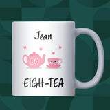 Personalised 80th Birthday Eight-Tea Mug, Funny Cute Birthday Gift for Grandma, Mum 80th Birthday Gift, Grandma 80th Gift, Friend 80th Gift