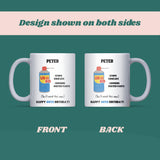 Personalised 80th Birthday Mug, Funny DW80 Age Joke Cup, Novelty Gift for Men, Grandad Dad Brother Friend, Custom 80th Birthday Present