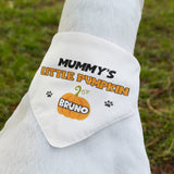 Personalised Mummy’s Little Pumpkin Halloween Dog Bandana, Cute Pumpkin Dog Outfit, Funny Halloween Dog Costume, Halloween Pet Accessory