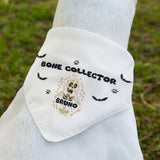 Personalised Bone Collector Dog Halloween Bandana, Dog Halloween Outfit, Funny Halloween Dog Collar, Funny October Birthday Dog Gift