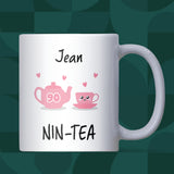 Personalised 90th Birthday Nine-Tea Mug, Funny 90th Birthday Gift for Grandma, Mum 90th Birthday Gift, Friend 90th Gift, 90th Birthday Mug