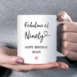 90th Birthday Tea Mug, Sweet and Funny 90th Gift for Mum, Grandma, Wife or Neighbour, Cute Ninetieth Birthday Present for Her