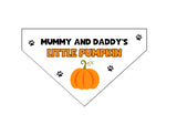 Personalised Mummy and Daddy Little Pumpkin Halloween Dog Bandana, Funny Halloween Dog Collar, Pumpkin For Dog, Cute Dog Halloween Outfit
