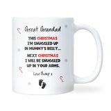 To Great Grandad at Christmas From Bump Mug, New Great Grandad Christmas Gift, Pregnancy Announcement Mug, Christmas Great Grandad Gift
