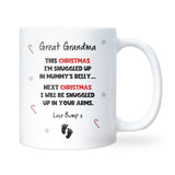 To Great Grandma at Christmas From Baby Bump Mug, Great Grandma To Be First Christmas Gift, Pregnancy Announcement for New Great Grandma