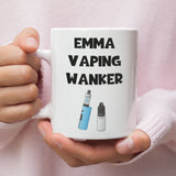 Personalised Vape Wanker Joke Mug, Secret Santa, Birthday Vaping Gift