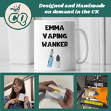 Personalised Vape Wanker Joke Mug, Secret Santa, Birthday Vaping Gift