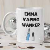 Personalised Vape Wanker Joke Mug, Secret Santa, Birthday Vaping Gift
