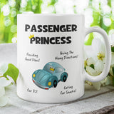 Passenger Princess Funny Mug, Girlfriend Car Joke Gift, Secret Santa For Her, Birthday Gift, Anniversary For Her