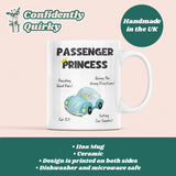 Passenger Princess Funny Mug, Girlfriend Car Joke Gift, Secret Santa For Her, Birthday Gift, Anniversary For Her