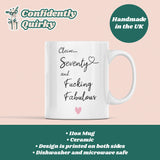 CQ Personalised 70 Fucking Fabulous Mug, Woman 70th Birthday Gift