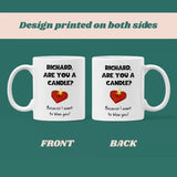 Personalised Are You A Candle Funny Rude Joke Mug, Naughty Boyfriend / Husband Gift, Valentines Gift, Anniversary Gift
