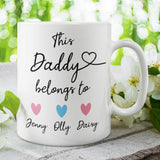 Personalised This Daddy belongs to Mug, Daddy birthday, Dad Gift