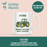 Personalised Wishing I Was On My Tractor Spotting Mug, Birthday Farmer Gift, Secret Santa
