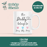Personalised This Daddy belongs to Mug, Daddy birthday, Dad Gift