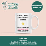 Funny Favourite Sibling Sister In Law Mug, Funny Birthday Brother in Law Mug, Brother in Law Christmas