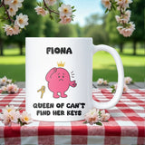 Queen of Losing Keys Mug, Funny Forgetful Gift for Her, Losing Keys Funny Gift for Girlfriend, Christmas Gift for Forgetful Mum or Colleague