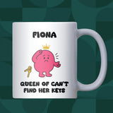Queen of Losing Keys Mug, Funny Forgetful Gift for Her, Losing Keys Funny Gift for Girlfriend, Christmas Gift for Forgetful Mum or Colleague