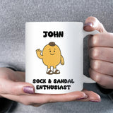 King of Being a Socks and Sandals Enthusiast Mug, Sock & Sandal Lover, Joke Gift for Him, Dad Funny Christmas Gift, Husband Funny Gift
