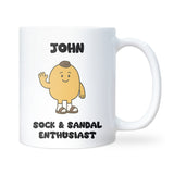 King of Being a Socks and Sandals Enthusiast Mug, Sock & Sandal Lover, Joke Gift for Him, Dad Funny Christmas Gift, Husband Funny Gift