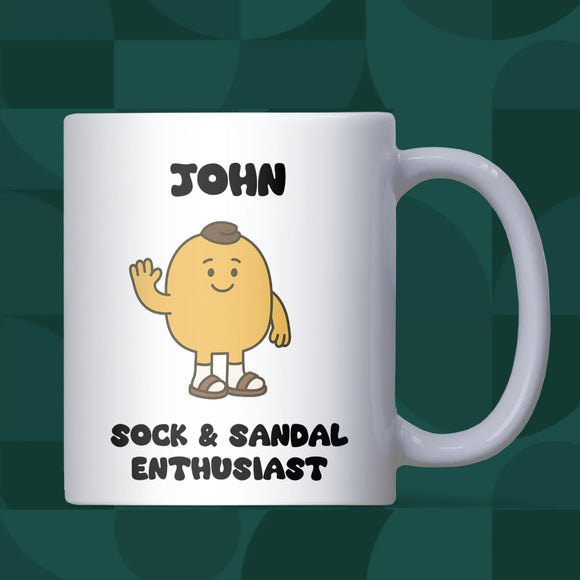 King of Being a Socks and Sandals Enthusiast Mug, Sock & Sandal Lover, Joke Gift for Him, Dad Funny Christmas Gift, Husband Funny Gift