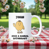 King of Being a Socks and Sandals Enthusiast Mug, Sock & Sandal Lover, Joke Gift for Him, Dad Funny Christmas Gift, Husband Funny Gift